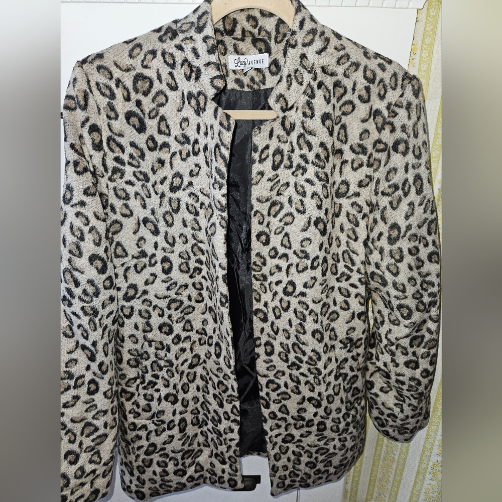 Lucy Avenue Animal Print Jacket, NWOT, XL